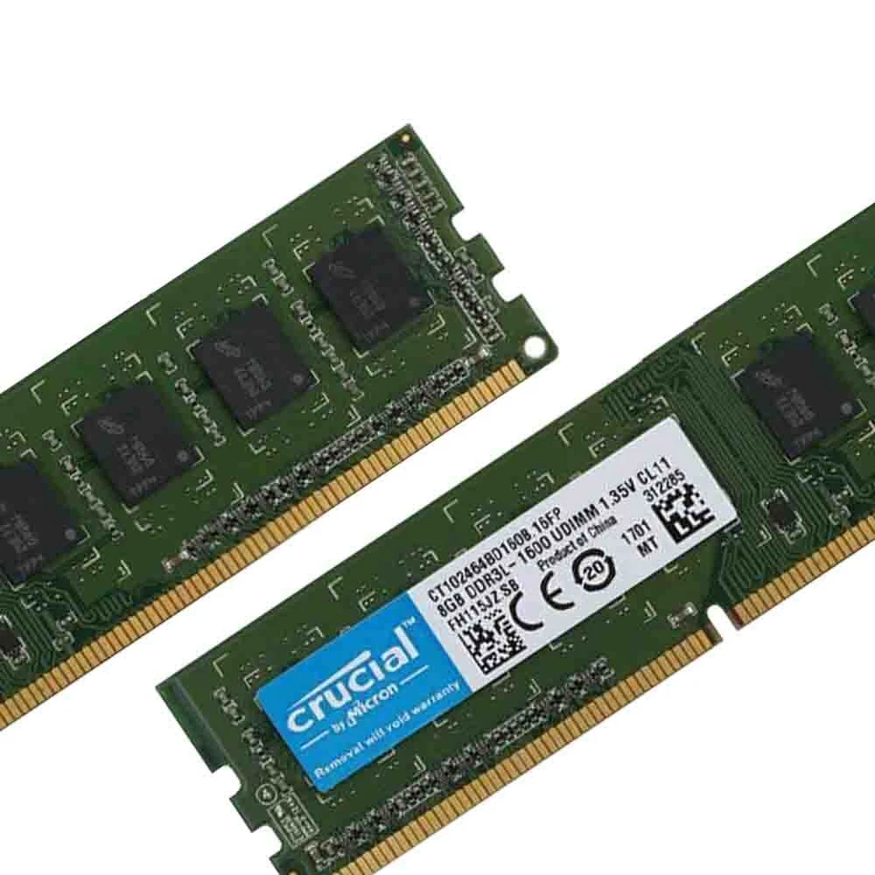 Crucial 32GB 4x 8GB DDR3L 1600MHz PC3L-12800U 1.35V 240Pin UDIMM Desktop Memory - Image 4 of 4