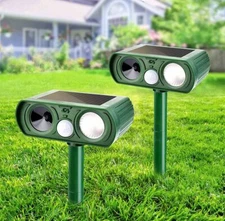 Solar Ultrasonic Animal Repeller, Cat Deer Rabbit Dog Repellent Devices for Yard