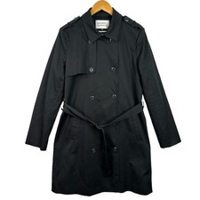 Galeries Lafayette Womens Trench Coat Jacket Size 40 (m/8-10) Black Belted Lined