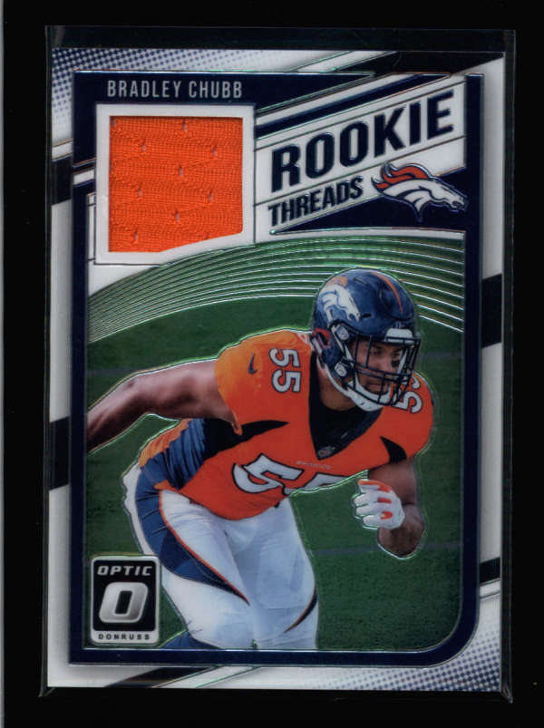 BRADLEY CHUBB 2018 DONRUSS OPTIC ROOKIE THREADS USED WORN JERSEY AX6303