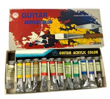 Vtg Teranishi Guitar Acrylic Color Paints Water Soluble No GA-12 Uniprise RARE