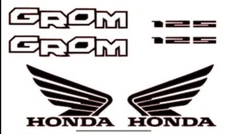 GROM Decal Kit BLACK Sticker Motorcycle 125 graphics decals stickers