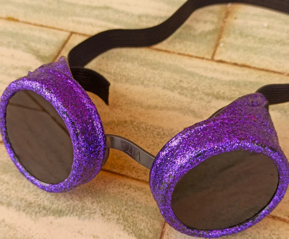 蒸汽朋克护目镜闪光护目镜金色飞行员光泽维多利亚眼镜角色扮演 — 第 4/4 张图片