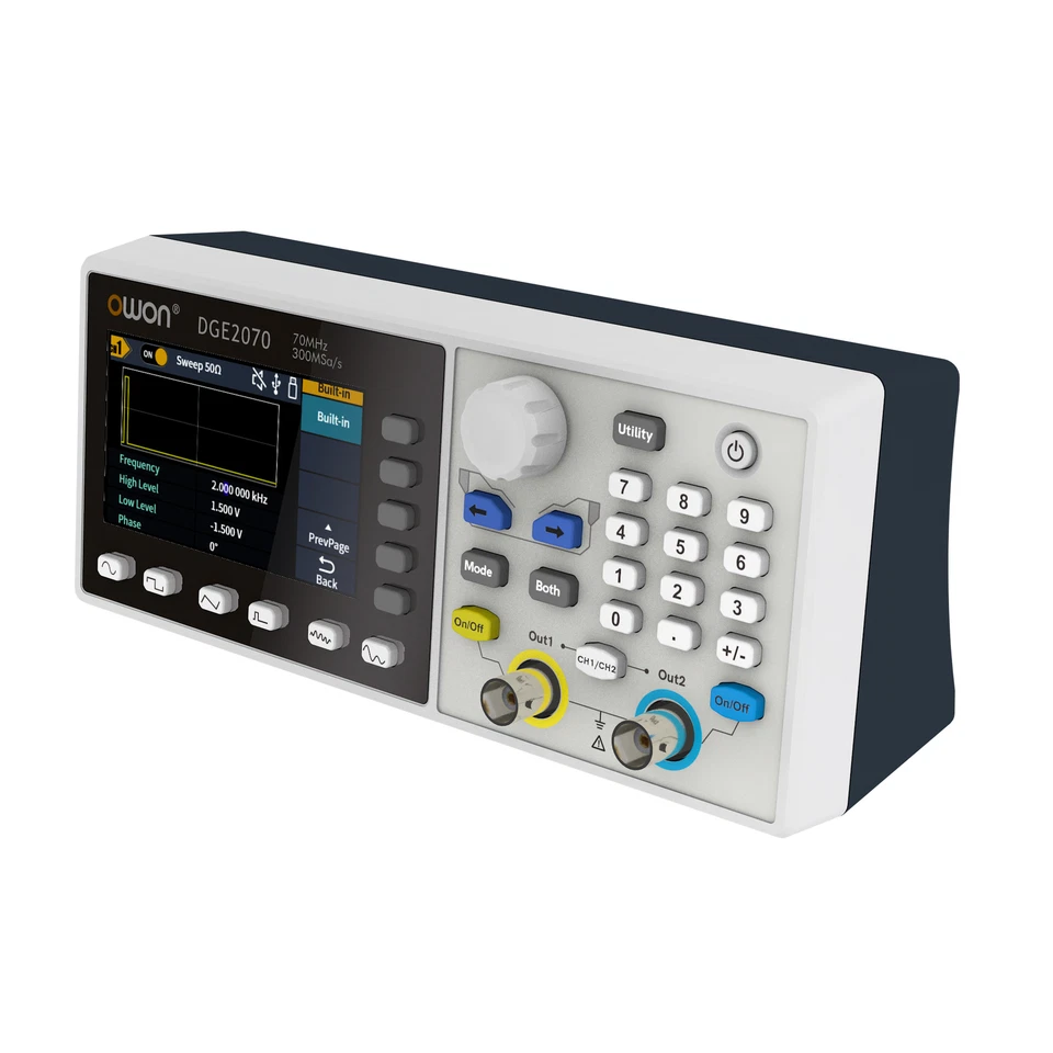 OWON DGE2035 35MHz / DGE2070 70MHz Waveform Generator 300MSa/s Sample Rate 2CH - Image 3 of 4