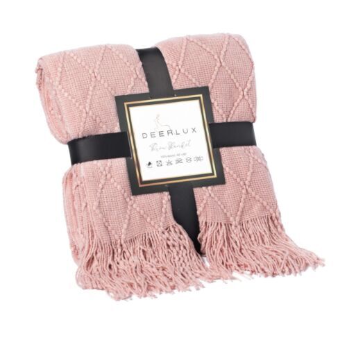 Decorative Throw Blanket - 50x60 in Soft Knit with Delightful Fringe Edges - Picture 13 of 19