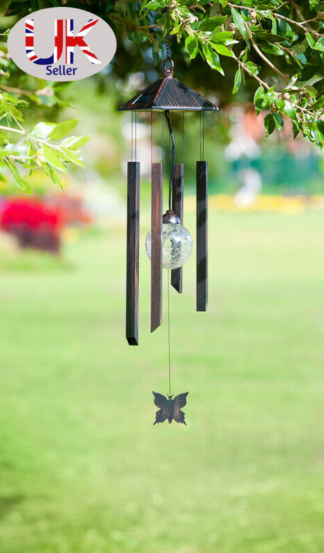Outdoor Solar Powered Colour Changing Hanging Wind Chimes Led Light Dual Way