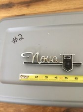 63-64 " Nova Chevy II " Fender Quarter Panel Emblem Pair Trim Parts USA MADE