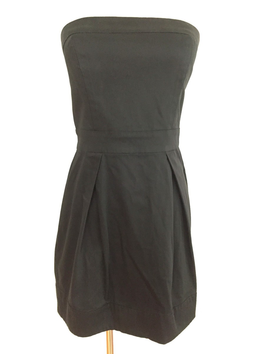 strapless black cotton dress COTTON STRAPLESS DRESS MODEL 3 - RULA