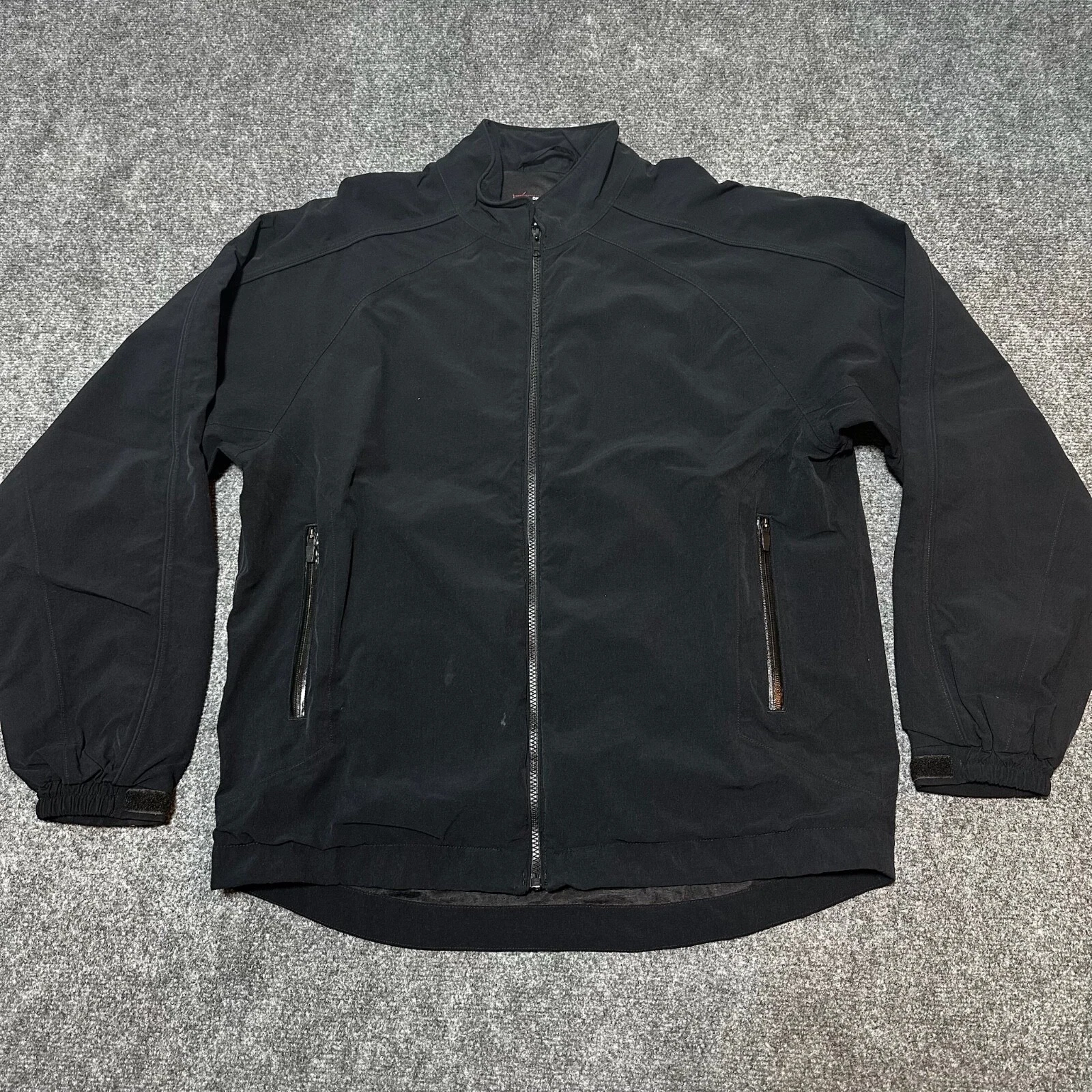 FootJoy Jacket Mens Medium Black Full Zip Mock Neck Tour Collection Pockets