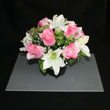 Grave Artificial/silk flower pot arrangement in memorial Crem Pot Grave funeral