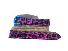 NEW MICHELE PINK CHEETAH 18mm LEATHER WATCH STRAP - MS18AA350503
