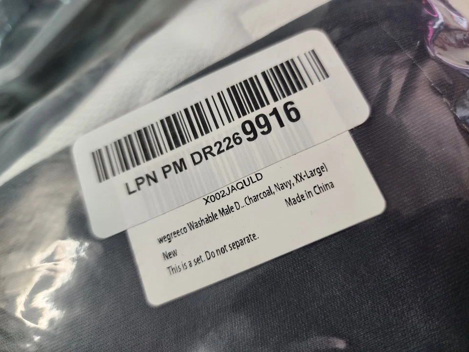 Wegreeco 3PK Male Dog Washable Reusable Belly Band Diapers,Blk/Charcoal/Navy,XXL - Image 3 of 4