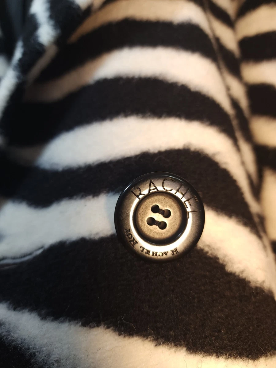 Rachel Roy Zebra Print Fur Trench Coat Womens Size Small | eBay