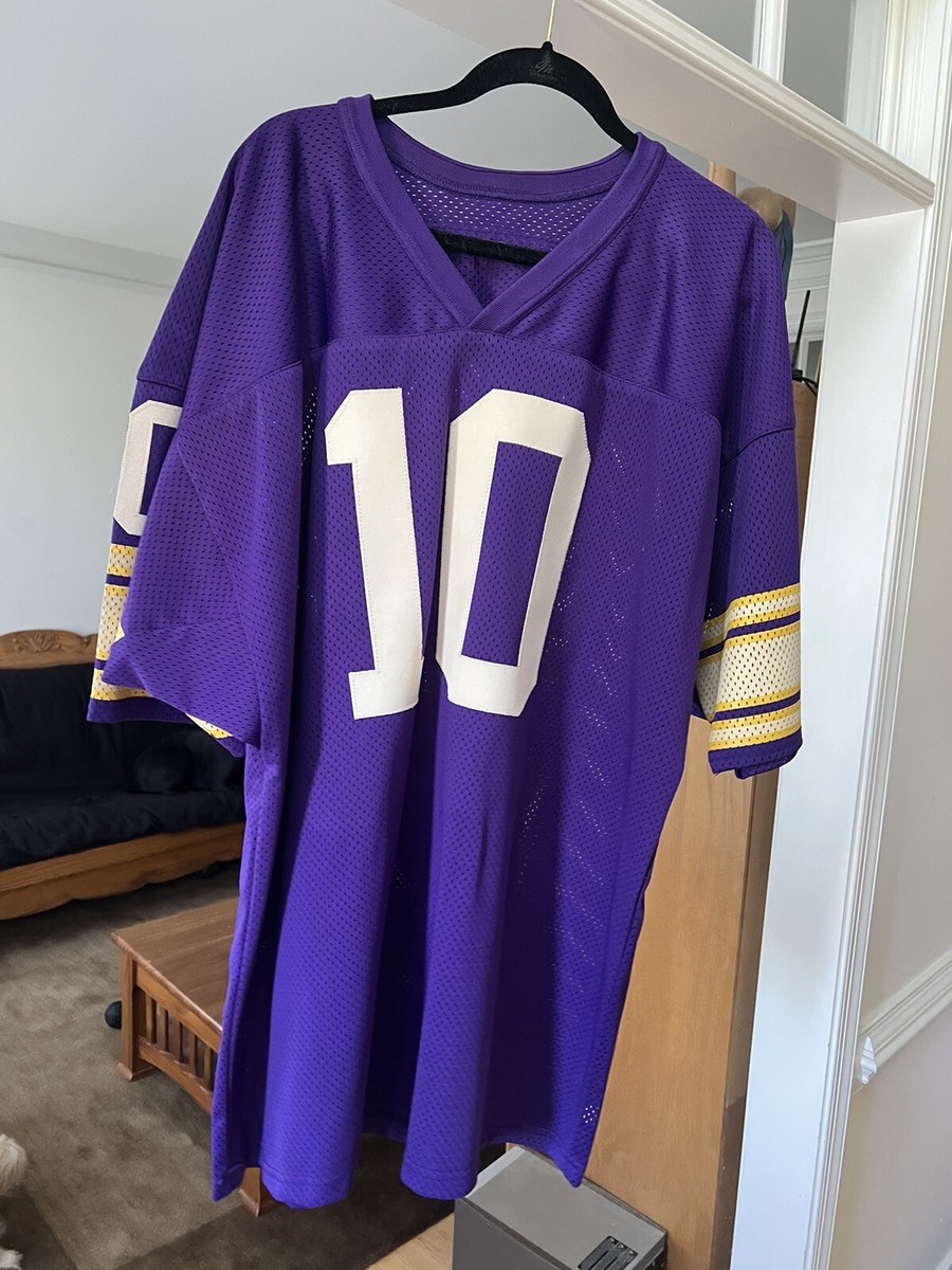 Minnesota Vikings #10 Fran Tarkenton Jersey Size 2XL Autographed