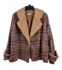 Moon River Plaid Sherpa Lined Jacket Coat Size S Nwt