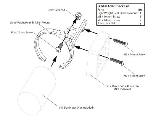 Lüfterhalter 30-40mm verstellbar ultraleicht Aluminium für Motoren 540gr - Bild 5 von 6