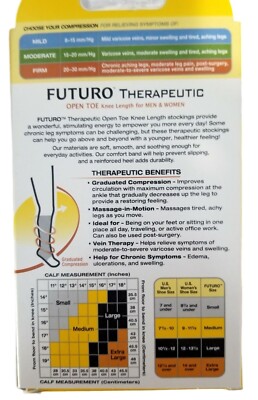 Futuro Therapeutische Kniestrümpfe mit Kompression – Offene Zehenpartie, fester Halt für müde Beine