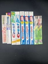 Vintage Toothbrushes Lot Of 9 Crest Complete Butler Gum TEK Squibble NOS
