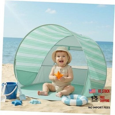 Pop Up Baby Beach Tent - Baby Tent for Toddler Beach Essentials Green Stripes