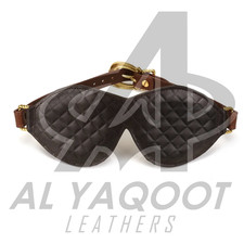 The Equestrian Leather Bondage Blindfold   Premium Adjustable Eye Cover