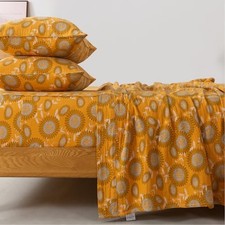 Double Gauze 100 Cotton Sheets Set Floral Bed Queen Double Gauze Sunflower
