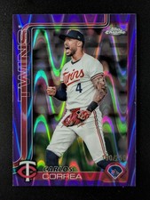 2025 Topps Chrome CARLOS CORREA 190/250 Purple RayWave Refractor #204