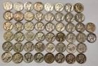 Roll of 50 Silver Mercury Dimes $5 Face Value 90% Silver Coins Mixed Dates  ELMS