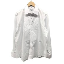 Berlioni Pleated Front Dress Shirt Men's Large White French Cuff Formal Flaw