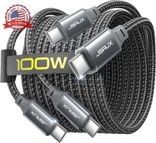 100W USB C Cable 2-Pack 6.6FT , Type C Fast Charging Cord for iPhone 17e/iPhone