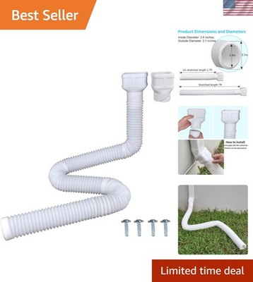 7ft Long Gutter Downspout Extensions, 3.1  OD Downspout Extender Drainage Pip...