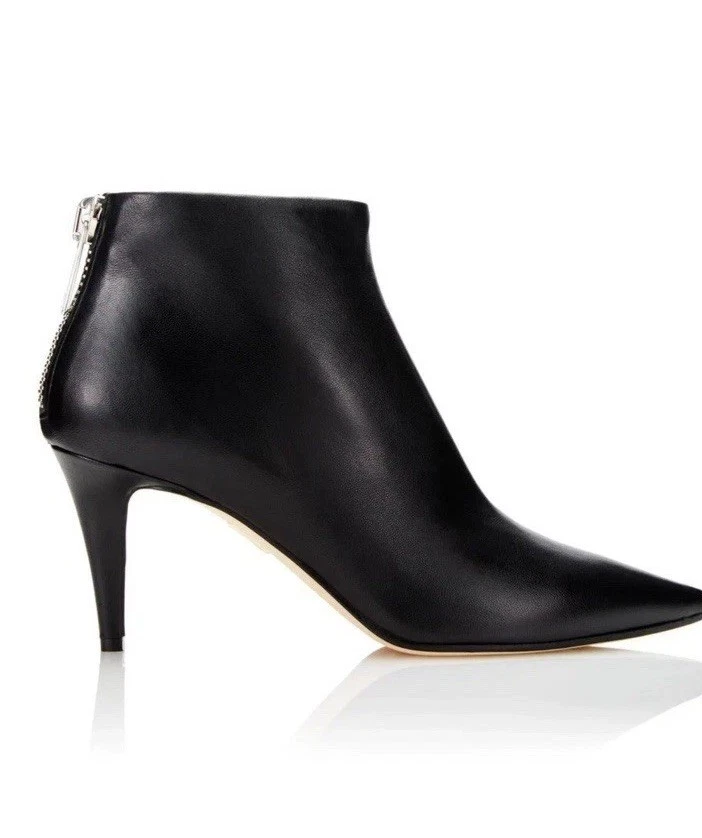 Botines Tamara Mellon Stark Tacón Alto Negro Diseñador en Caja 9.5 Moto Foto 3 de 4