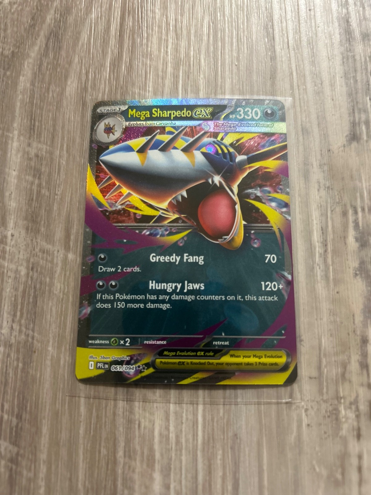 Mega Sharpedo EX 061/094 Pokemon Phantasmal Flames - Pokémon Mega Evolution Holo