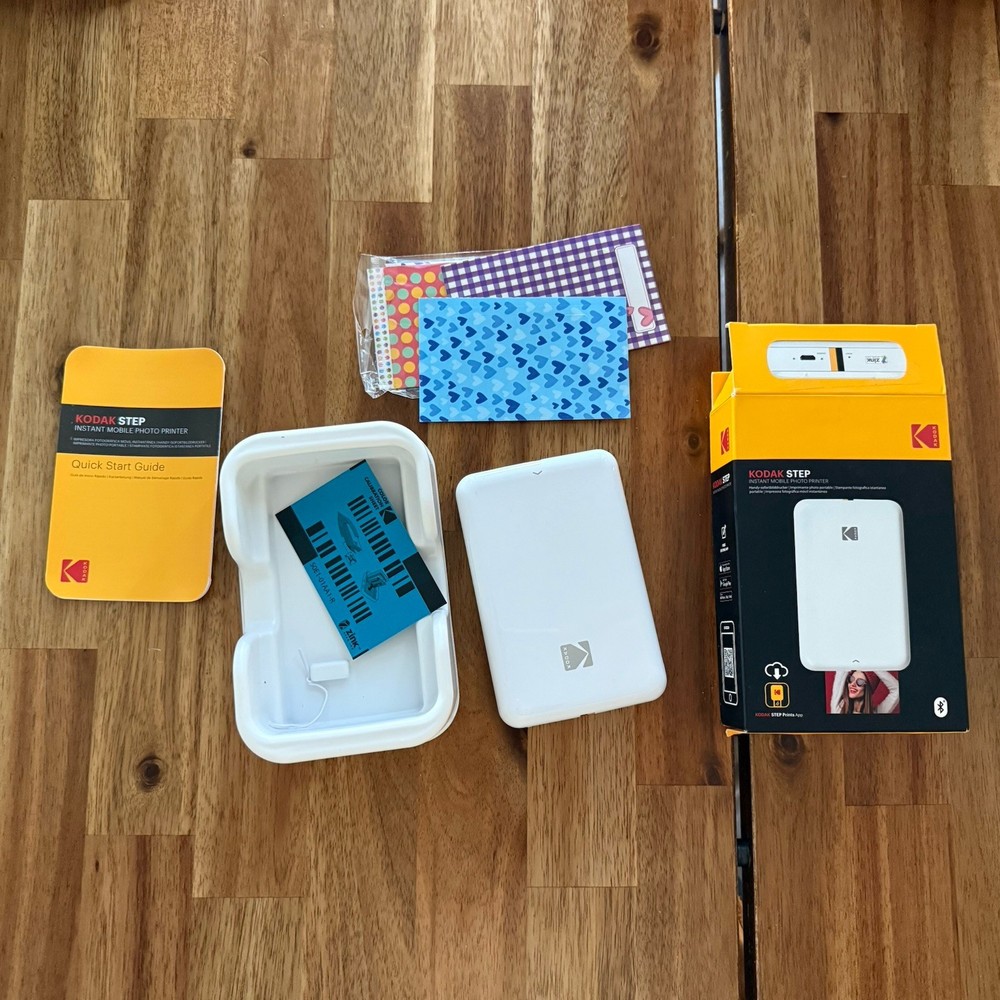 Kodak Step Mobile Instant Photo Printer 2x3" (White) Compatible with iOS Android