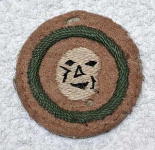 White Mask Scout Entertainer FELT No Text Proficiency Award Badge Troop PS395D