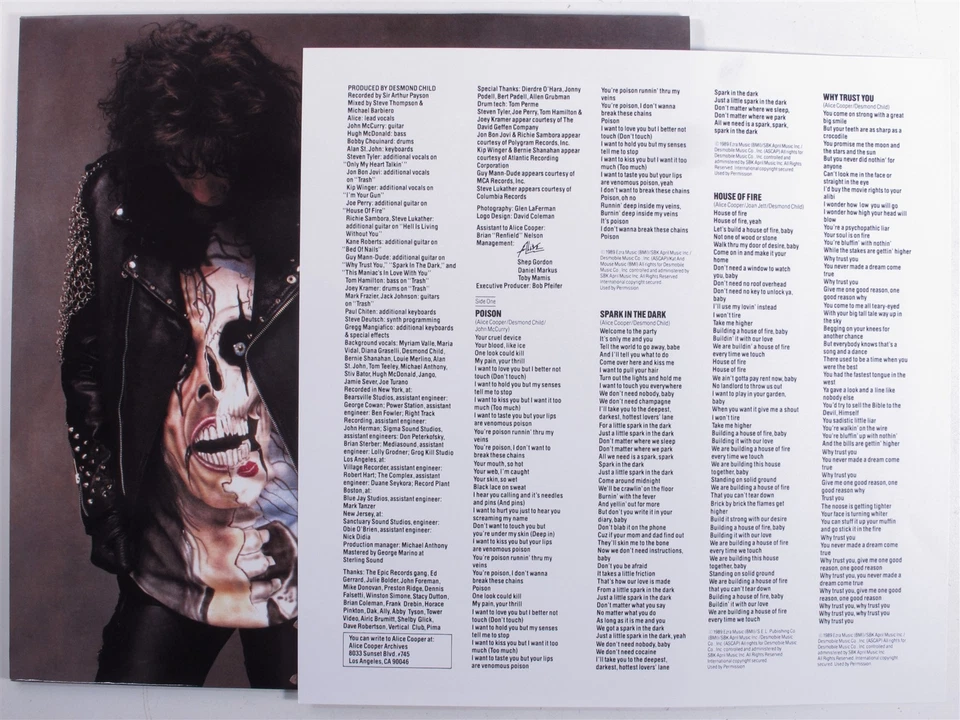 ALICE COOPER Trash MUSIC ON VINYL LP VG+/VG++ europe 180g reissue w/ insert x - Image 3 of 3