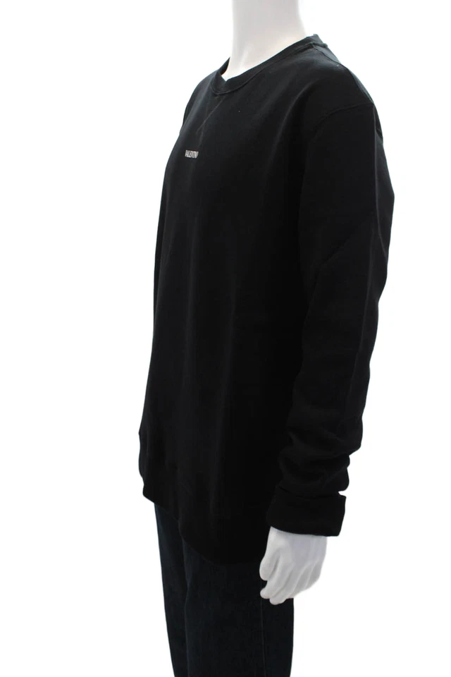 Valentino Para Hombres Manga Larga Gráfico Pullover Cuello Redondo Sudadera Negra Talla XL Foto 2 de 4
