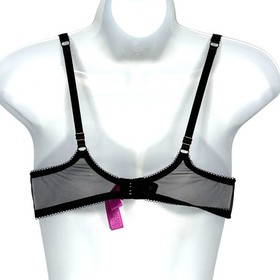 L'Agent by Agent Provocateur Black Lace Bra Floral Sheer Underwire 34A Vintage