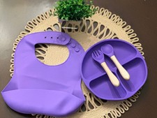 Silicone Baby Feeding Set- Purple