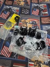 SCOPE RING LOT TASCO .22 WIDTH GLOSS HIGH RINGS AND KWIK SIGHT PARTS SHOWN LOT