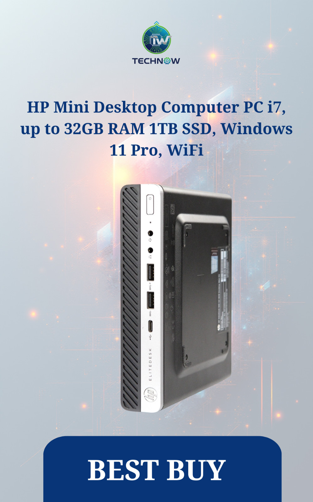 HP Mini Desktop Computer PC i7, up to 32GB RAM 1TB SSD,  Windows 11 Pro, WiFi