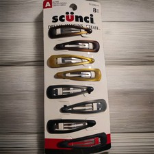 Scunci Natural Color Hair Snap Clips, Assorted Colors, 8-Piece