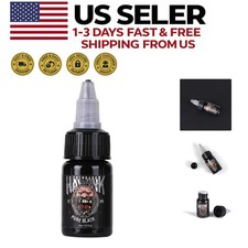 Pure Black Tattoo Ink, 1/2oz 15ml - Durable Blendable Pigment