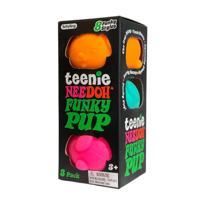 Needoh Funky Pups 3 Pack Teenie Nee Doh Squishy Stress Squeeze AUTHENTIC New