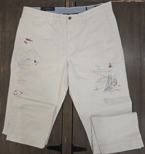 Polo Ralph Lauren Sailing Sailor Yacht Artist Artwork Drawing Royal Chino Pants