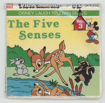 Disney Laugh 'N Learn Die Fünf Sinne 1980 View-Master K-8 Paket Versiegelt Neu
