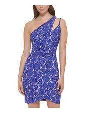 GUESS Womens Sheath Short Dress Blue Sleeveless Cocktail Padded Bust Juniors 0
