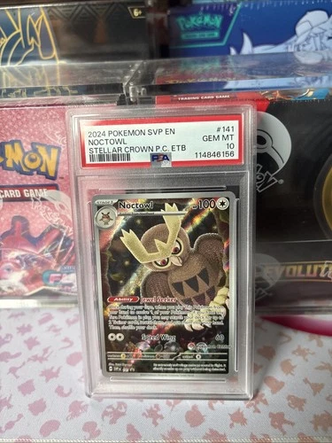 Pokemon Center Stamped Noctowl SVP 141  Promo PSA 10 GEM MINT Stellar Crown ETB