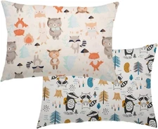 Kid Toddler Pillowcase 2 Pack - Organic Cotton Toddler Travel Pillow Case - H...