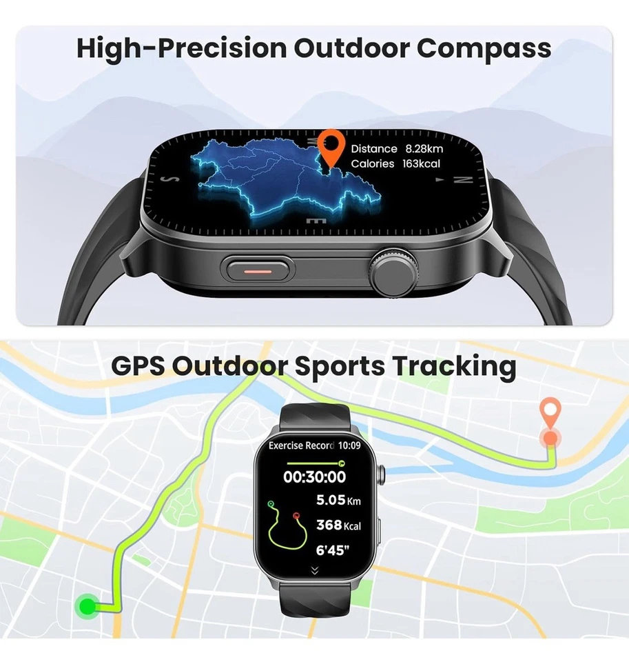 Smart Watch for Men Women Built-in GPS Fitness Tracker 2.01 HD Touchscreen - Image 2 of 4
