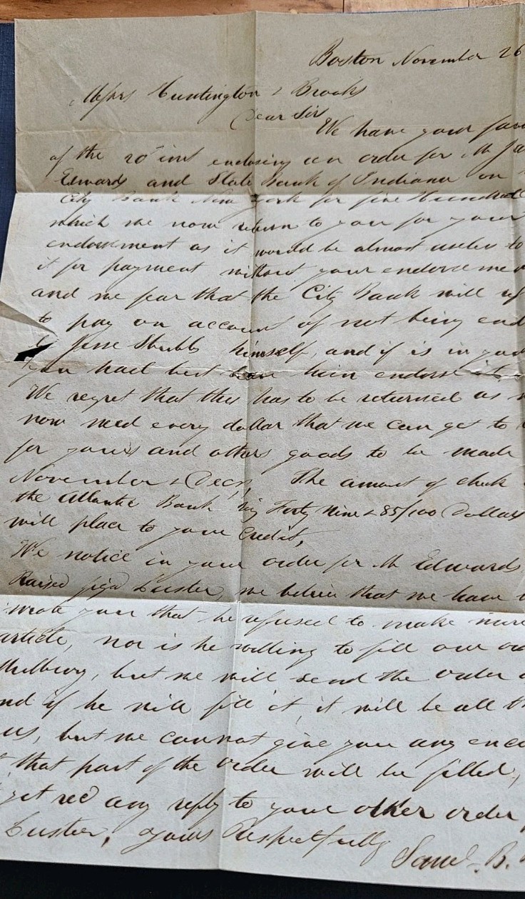 (Cvr165) Stampless[1847] BOSTON to CINCINNATI- Letter Enclosed. | eBay